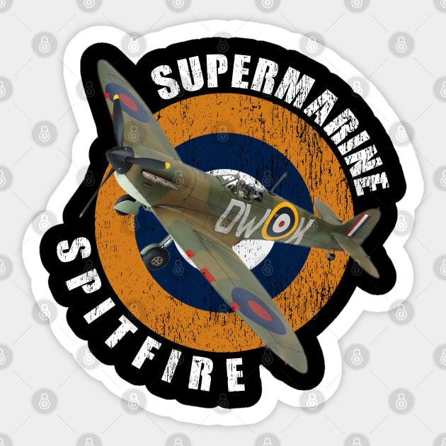 Supermarine Spitfire WW2 Warbirds Warplanes Sticker by F&L Design Co.